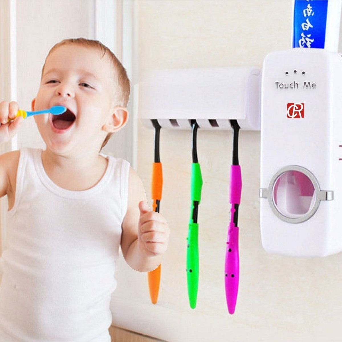 Toothpaste Dispenser & Toothbrush holder