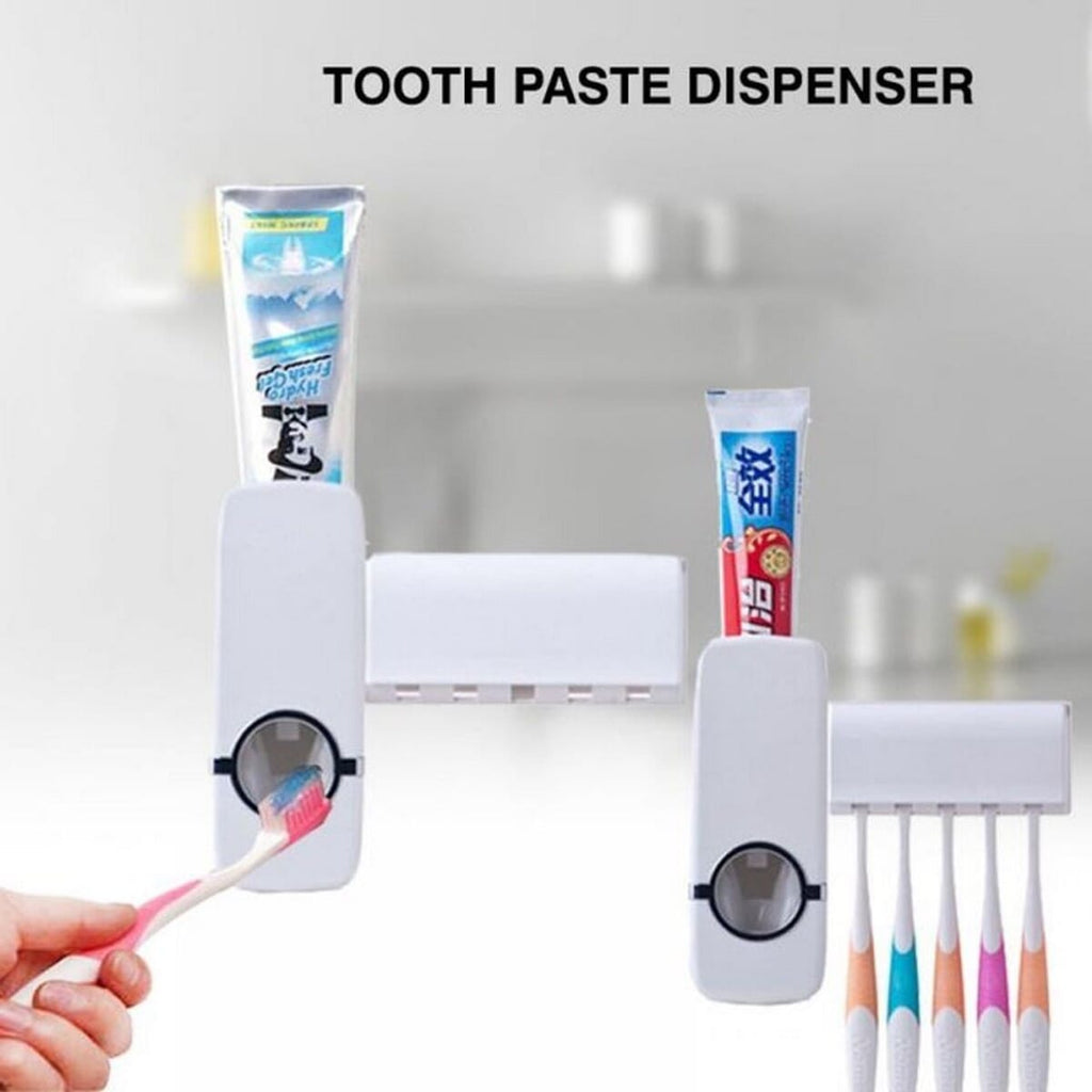 Toothpaste Dispenser & Toothbrush holder