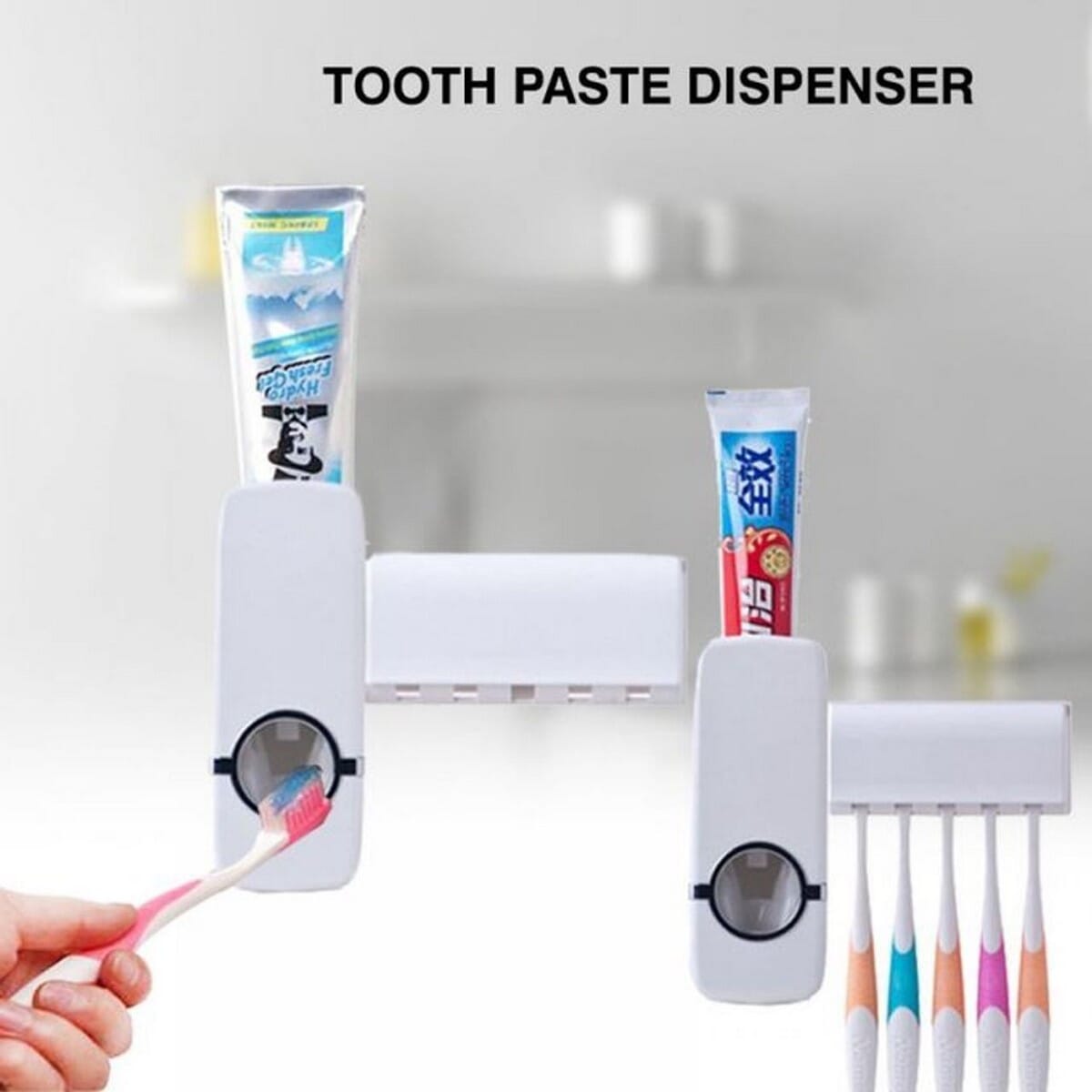 Toothpaste Dispenser & Toothbrush holder