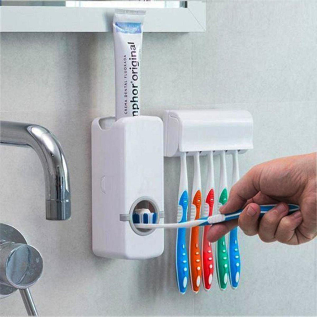 Toothpaste Dispenser & Toothbrush holder