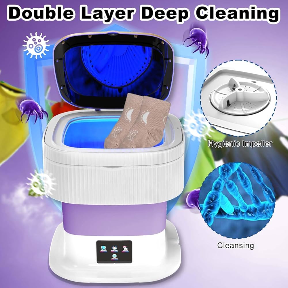 11 Litre Foldable Electric Washing Machine with Drye