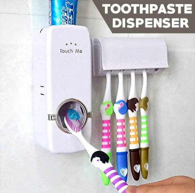 Toothpaste Dispenser & Toothbrush holder
