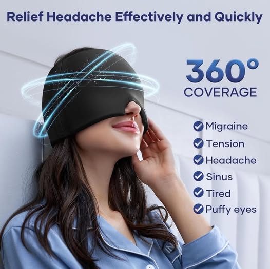 Headache Relief Cap, Migraine Relief Cap, Hot And Cold Therapy Pain Relief Cap, Suitable for Headache, Migraine, Stress Pressure, Migraine Relief Cap With Gel Bead