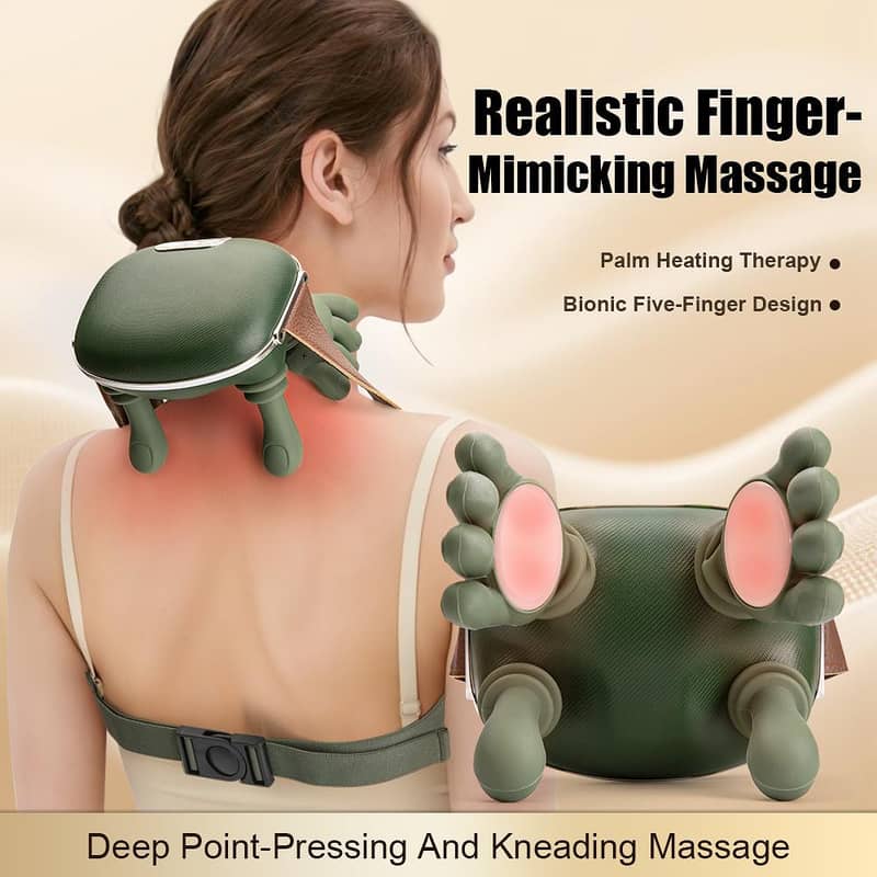 Electric Shoulder Neck Massager Bionic Hand Simulation Kneading Office Travel