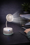 Mini Wall Mount Flexible Neck Fan, Portable Desk Fan, 360° Adjustable Neck, Type-C Charging