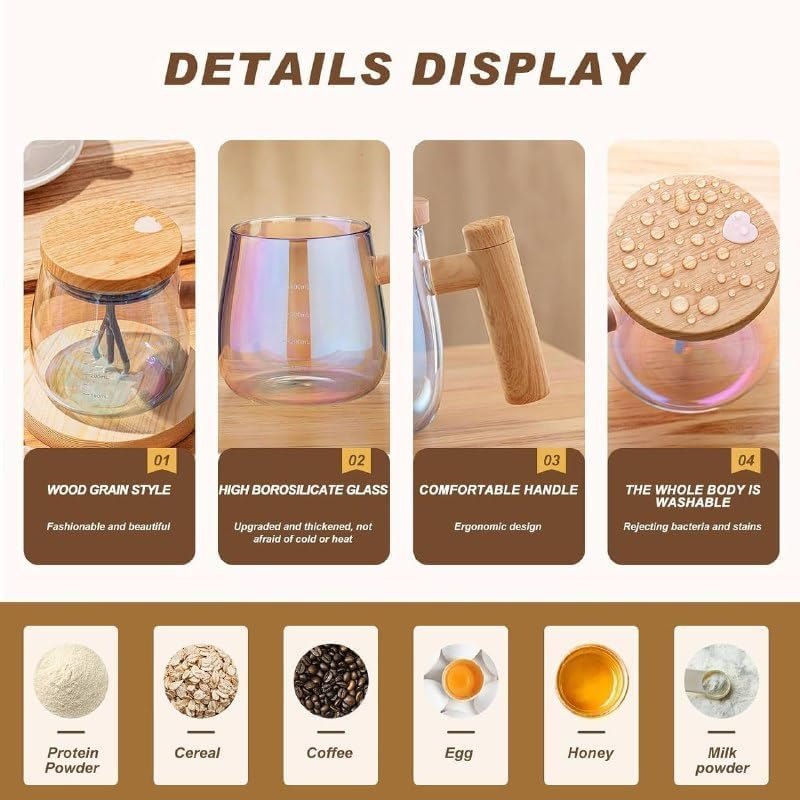 Rechargeable Automatic Coffee Mixer Mug