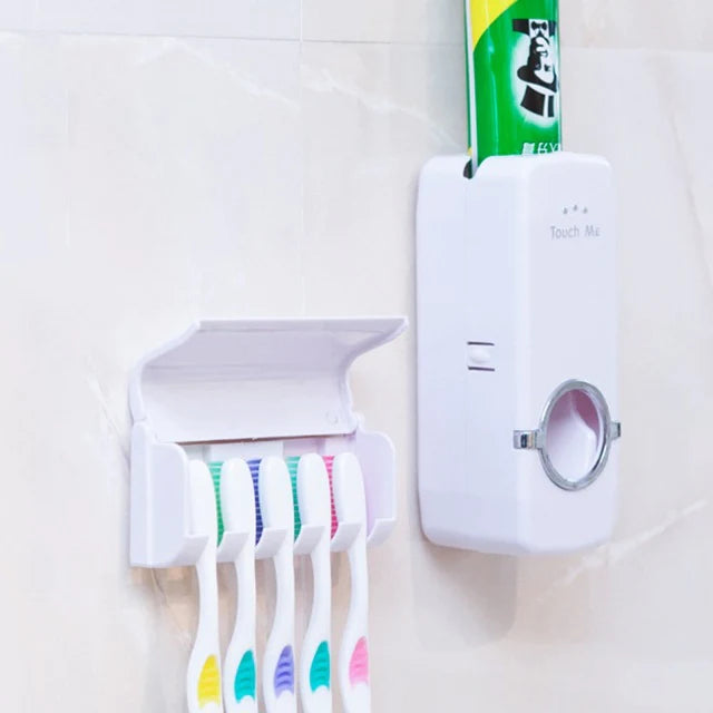 Toothpaste Dispenser & Toothbrush holder