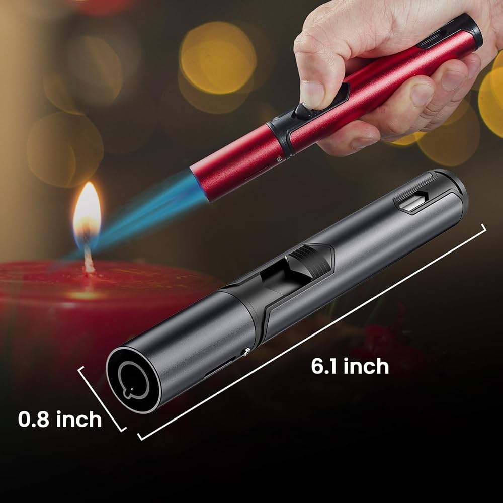 HONEST Torch Lighters, Butane Lighters Refillable Single Jet Flame for Candle Grill BBQ