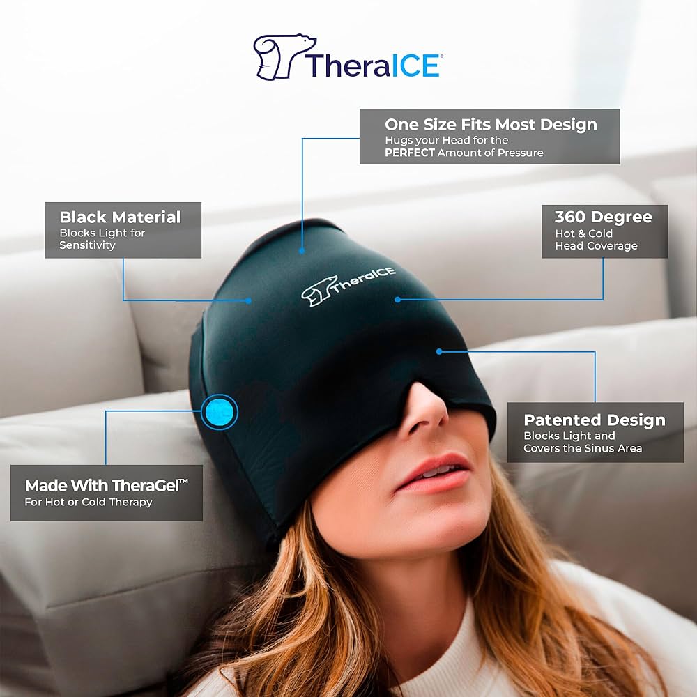 Headache Relief Cap, Migraine Relief Cap, Hot And Cold Therapy Pain Relief Cap, Suitable for Headache, Migraine, Stress Pressure, Migraine Relief Cap With Gel Bead