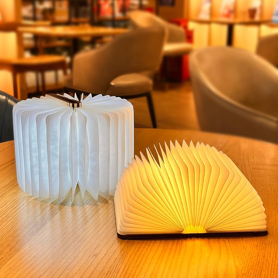 3D LED Night Light Magic Book RGB 5 colors USB Rechargable Folding Book Light Wooden Table Lamp Home Desk Decoration