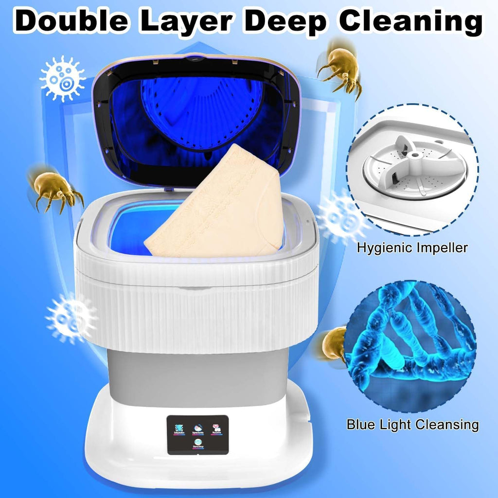 11 Litre Foldable Electric Washing Machine with Drye