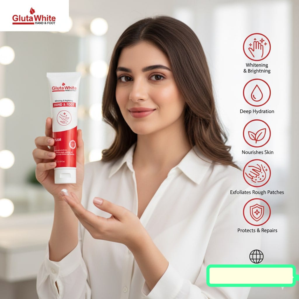 Gluta White Hand & Foot Whitening Cream – 100ML