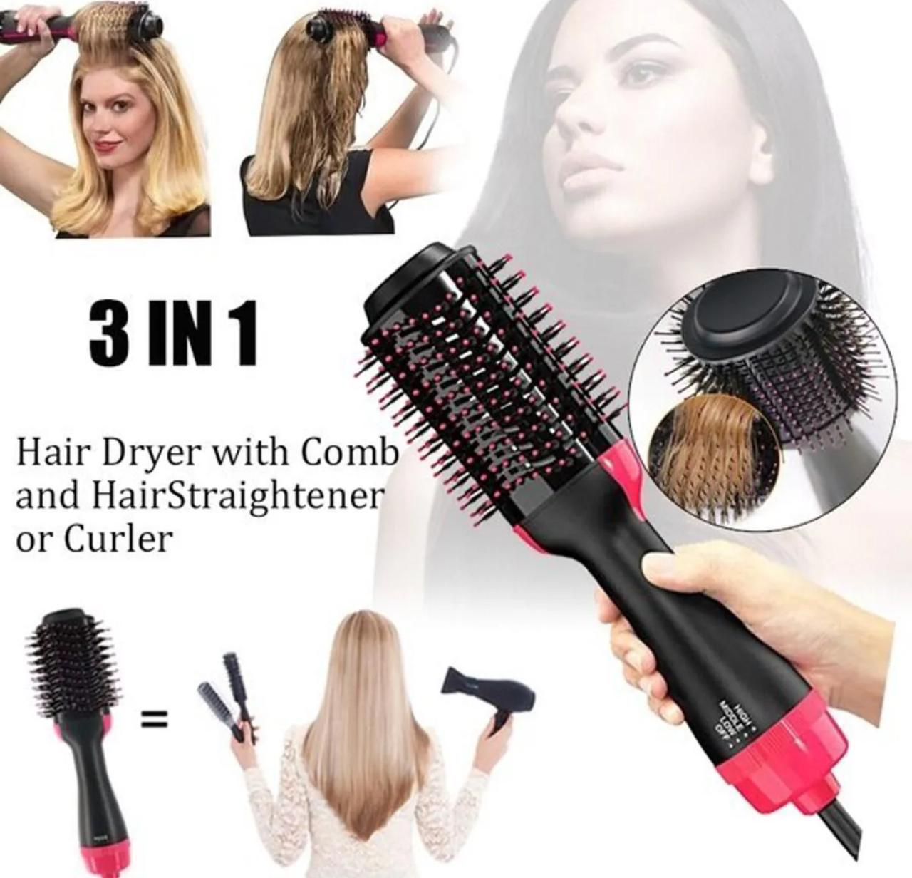 Hot Air Brush Styler 3 in 1 One Step Hair Blower Hair Dryer Brush