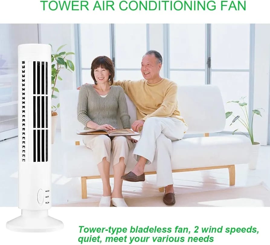Portable Air Cooler Vertical Bladeless Fan USB Desktop Air