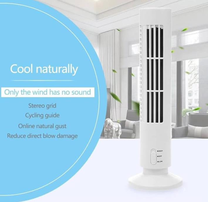 Portable Air Cooler Vertical Bladeless Fan USB Desktop Air