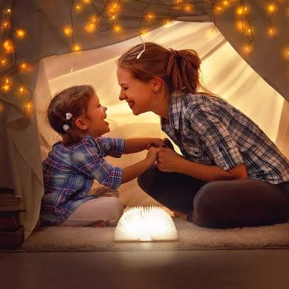 3D LED Night Light Magic Book RGB 5 colors USB Rechargable Folding Book Light Wooden Table Lamp Home Desk Decoration