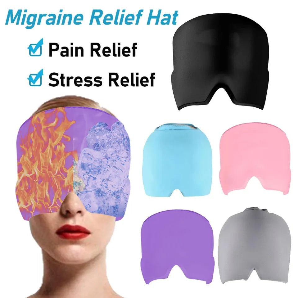 Headache Relief Cap, Migraine Relief Cap, Hot And Cold Therapy Pain Relief Cap, Suitable for Headache, Migraine, Stress Pressure, Migraine Relief Cap With Gel Bead