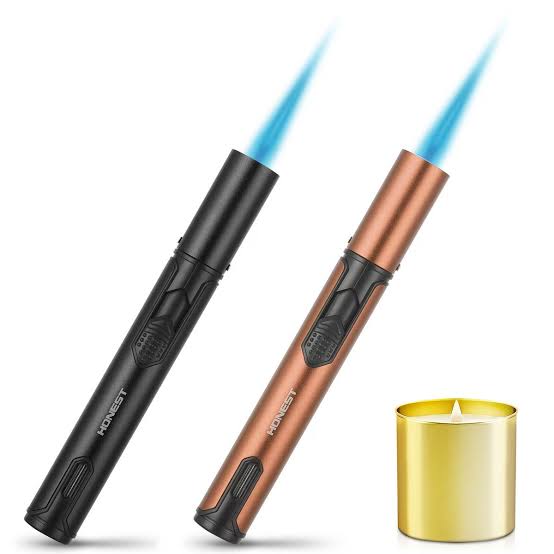 HONEST Torch Lighters, Butane Lighters Refillable Single Jet Flame for Candle Grill BBQ